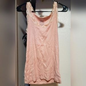 Pink Laced Tank Top